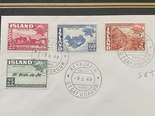 Iceland 1949 UPU FDC: 75th Anniversary of the Universal Postal Union in VGC - 第 2/3 張圖片