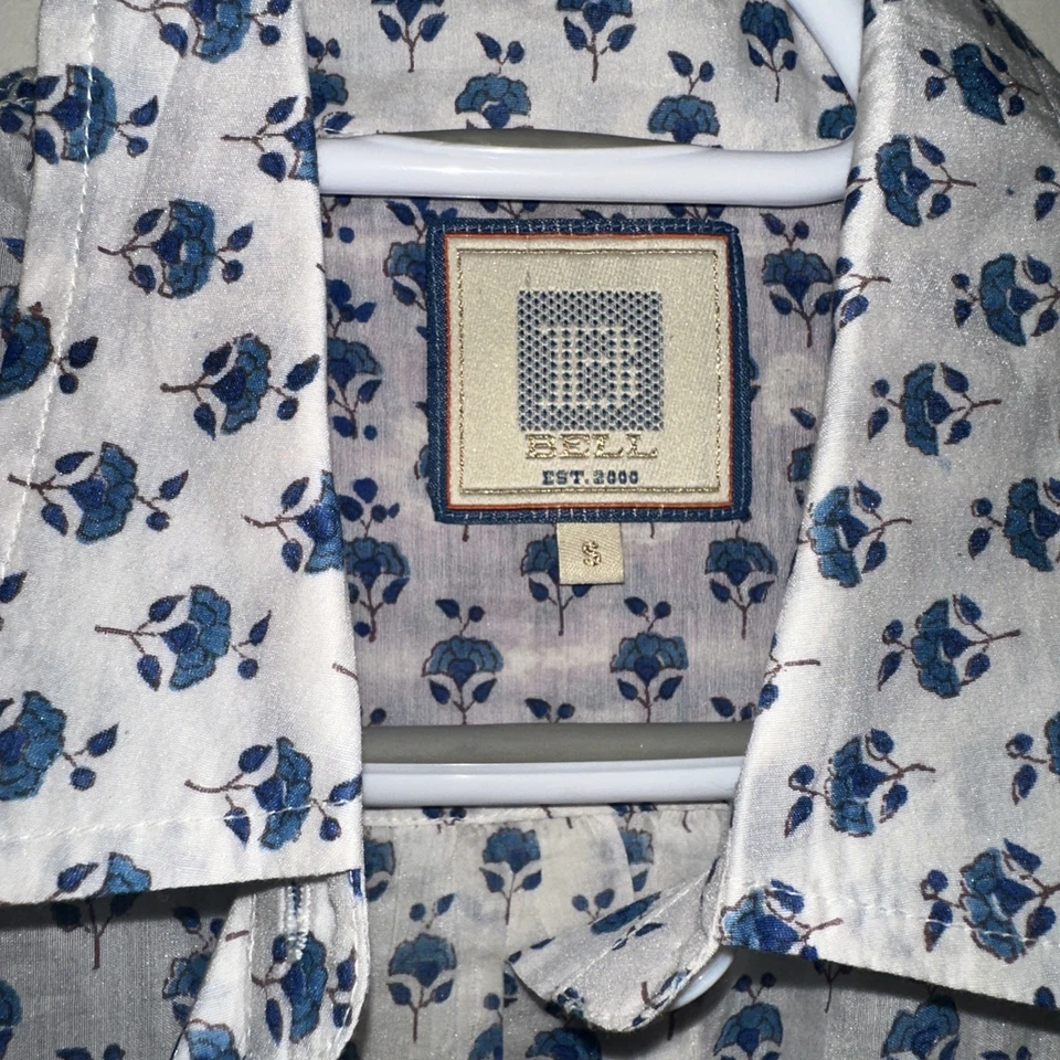 Top manga larga algodón ligero estampado azul blanco Alicia Bell talla pequeña Foto 2 de 4