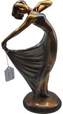 Elegant Bronze Tone Art Deco Style Dancer Sculpture Ornament T2650 D42