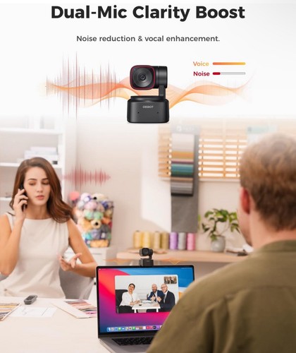 OBSBOT Tiny 2 Lite AI-Powered 4K UHD PTZ Webcam 1/2"CMOS Sensor AI Auto Tracking - Picture 9 of 9