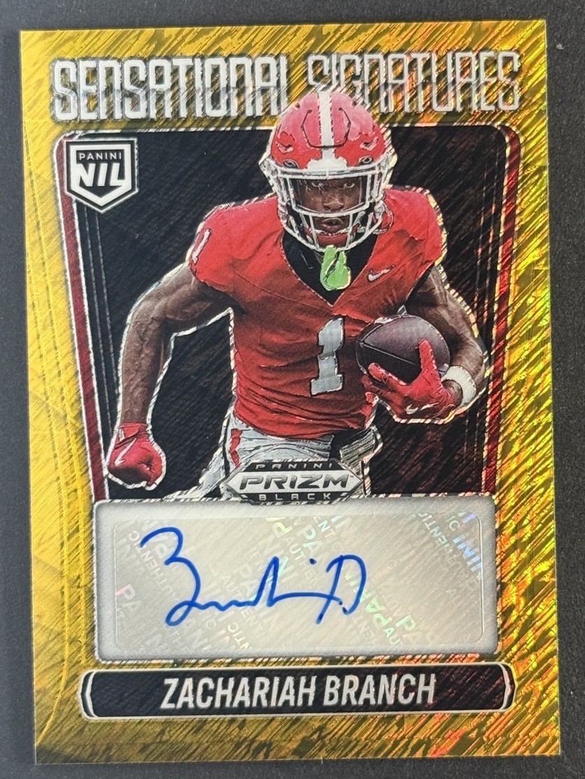 Zachariah Branch 2025 Prizm Black #SS-ZBH Sensational Signatures Gold Auto /10 view 1