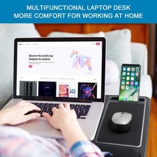 Laptop Bed Tray with Cushion, Mouse Pad & Wrist Rest for Laptops up to 17 inches