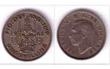 United Kingom 1/- Scottish Shilling 1948 Copper-Nickel Coin
