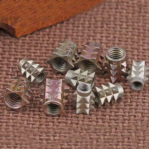Tuercas de inserto de madera roscadas M4 M6 muebles conectar tuerca de pico - acero chapado en zinc - Imagen 9 de 9