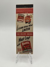 VTG Hunt's Canned Tomato Sauce Meat Loaf Recipe Advertising Matchbook Cover