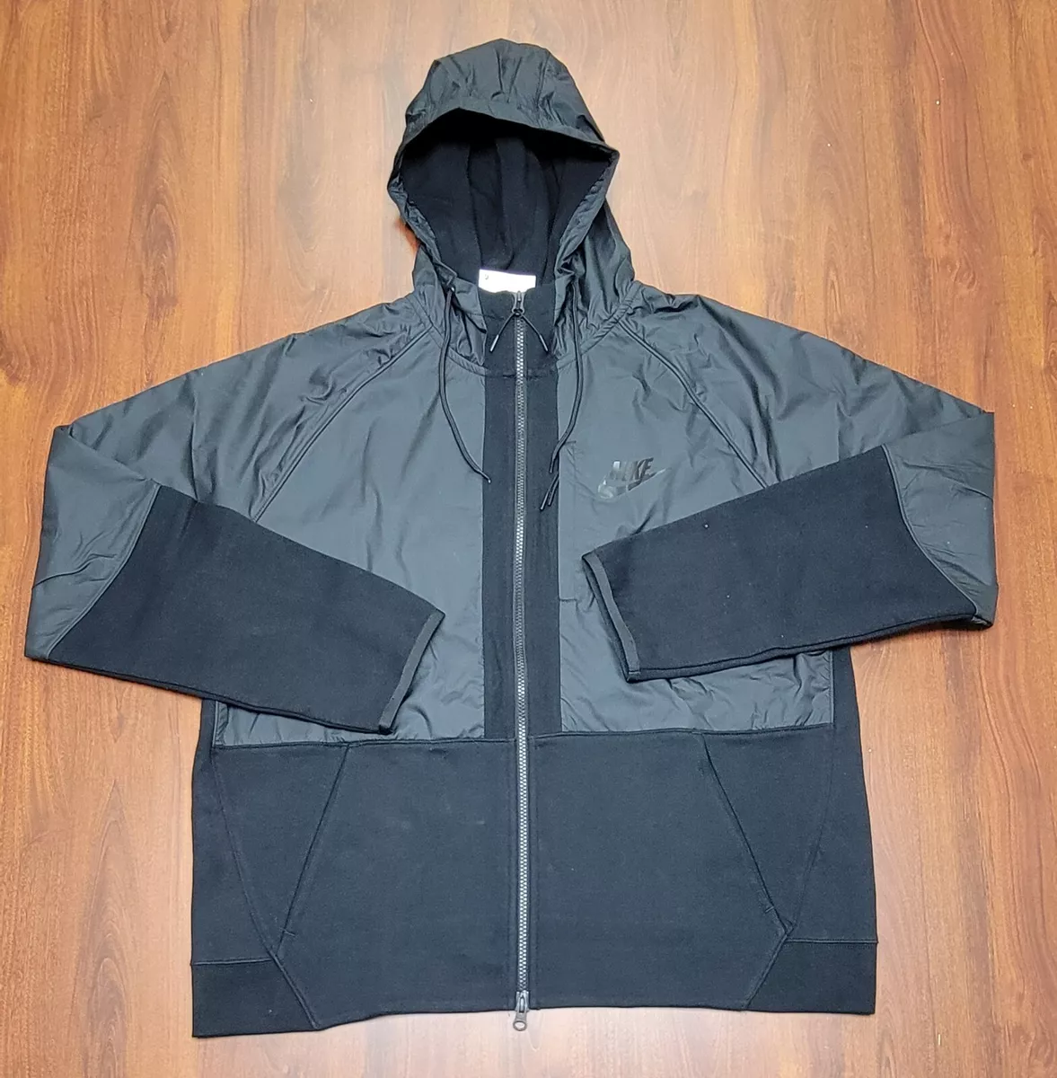 New Nike Tech Essentials Fleece Full Zip Hooded Winter Jacket Mens Size XL