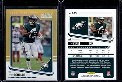 2018 Score Gold Zone #263 Nelson Agholor 37/50 - EXACT SCAN