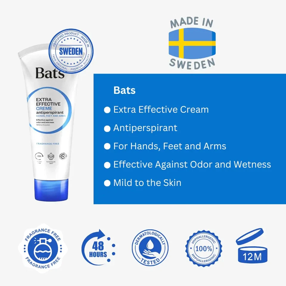 6 x Bats Women Sensitive Skin Deodorant Cream Antiperspirant Unscented 60 ml - Image 3 of 3