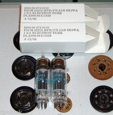 TUBES 2 new Philips 6X4W black plates 6X4WA 6X4 NOS NIB USA factory matching