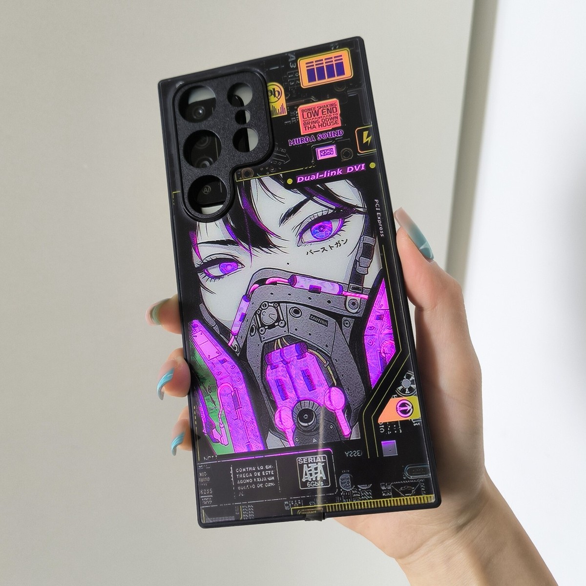 Led Case Cyberpunk Phone Cover VHS Mirage RGB LED Protective Phone