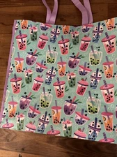 Marshall Recycle Gift Tote BoBa Tea Graphics On Both Sides