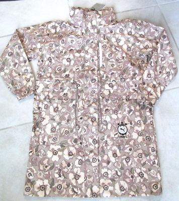 NEW Puma X Liberty Full Zip Rain Jacket Womens XS Beige Floral