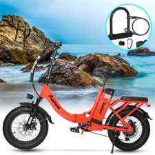 750W Folding E-Bike 16'' Tire Electric Bicycle for Adult City Commuter Moped US