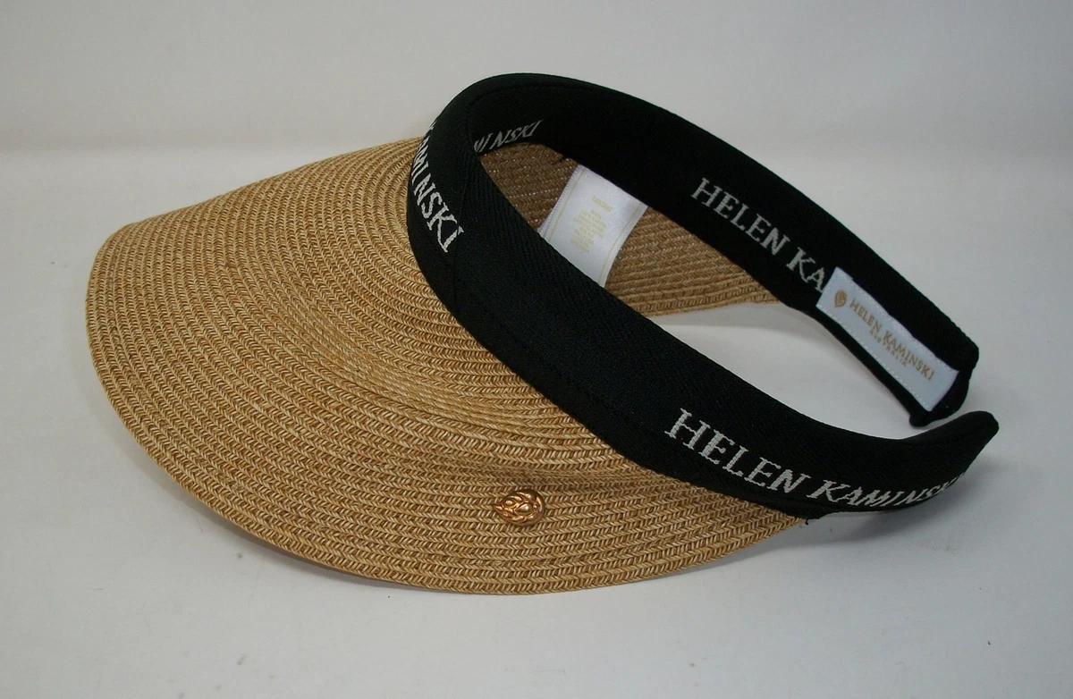 Helen Kaminski Bianca Sun Hat, Natural/Black Logo, One Size (GENTLY USED)