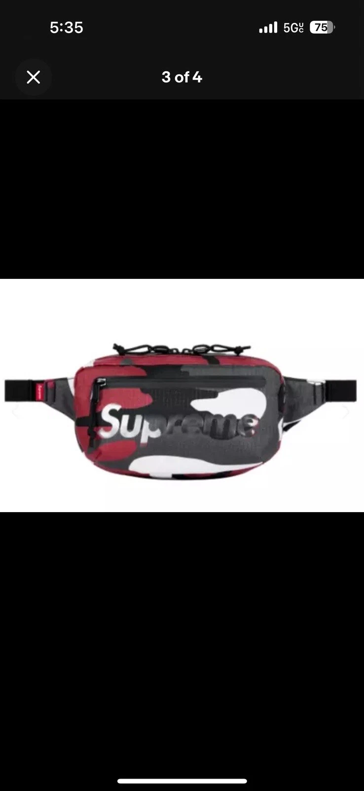 100 % authentique SUPREME FANNY PACK TAILLE SAC SS21 ROUGE CAMO noir blanc