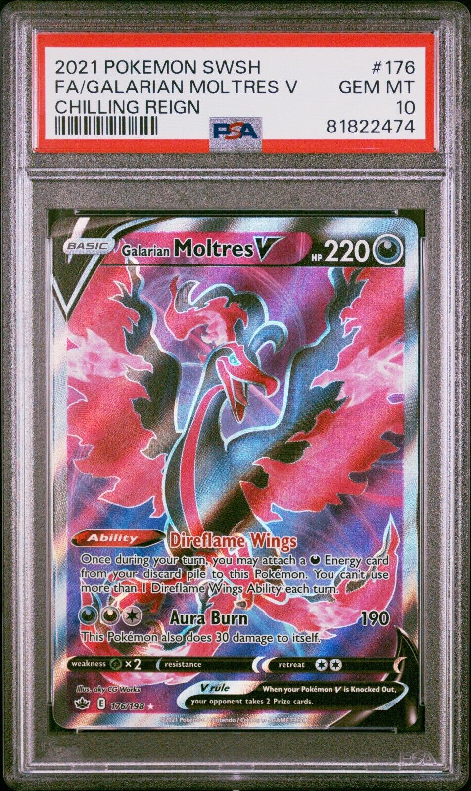 Sulfura de Galar V (Galarian Moltres V) 176/198 Full Art - Ultraboost X  Epée et Bouclier 6 Règne de Glace - Box of 10 French Pokemon cards :  : Toys & Games