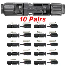 10 Pair Male Female M/F Wire Cable Connector Waterproof Solar Panel Adapter 30A