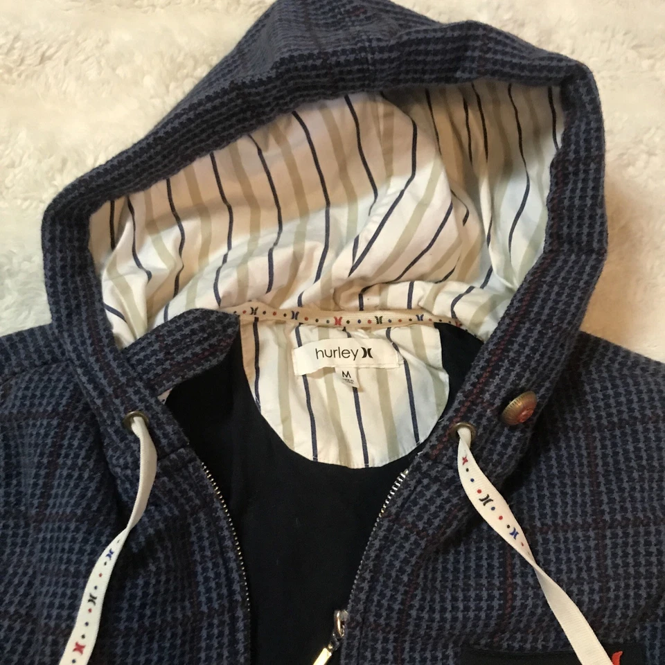 Y2k HURLEY Sudadera con Capucha Niños PESADA Mediana Cremallera Estampado Completo Sudadera con Capucha Tirar Foto 2 de 4