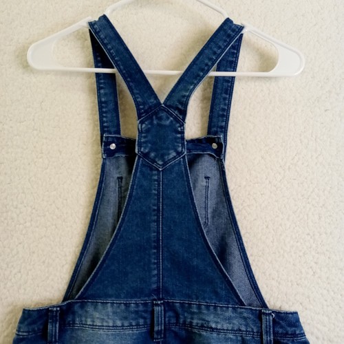 Arizona Jeans Overall Cutoffs Girls 16 Regular Denim Blue Stretch - Picture 7 of 11