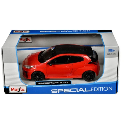 TOYOTA GR YARIS 2021 RED SCALA 1:24 MAISTO AUTO STRADALI  MODELLINO AUTO STATICO - Immagine 2 di 2