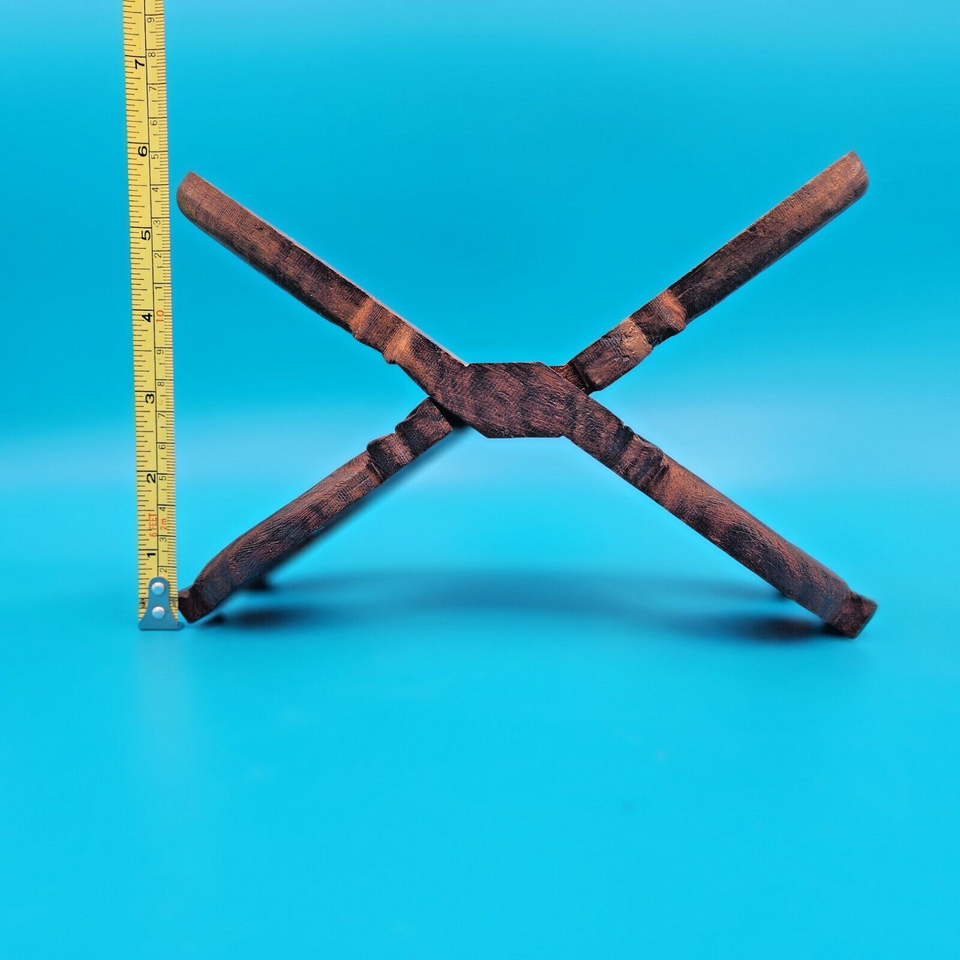 Hand Carved Wooden Folding Book Holder Bible Display Stand Made in