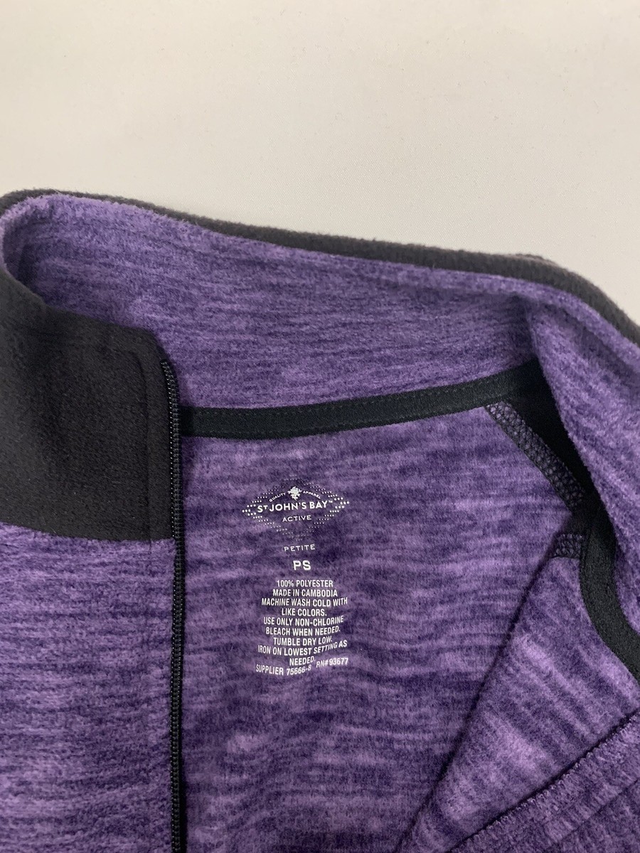 St John's Bay Womens Fleece Quarter-Zip Pullover Sweatshirt ~ PS