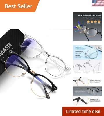 Vintage Composite Blue Light Blocking Glasses - Enhanced Vision Protection