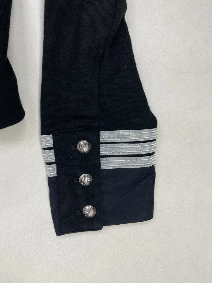 Jaqueta Polo Ralph Lauren Estilo Militar Blazer Feminina Grande Preta Peito Duplo - Imagem 2 de 4