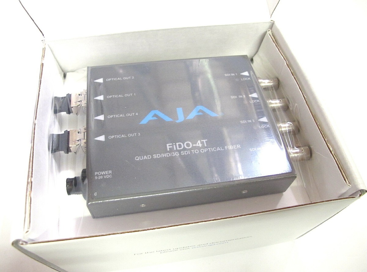 中古】 AJA FiDO-4T Quad SD HD 3G SDI - 光ファイバーミニコンバータ