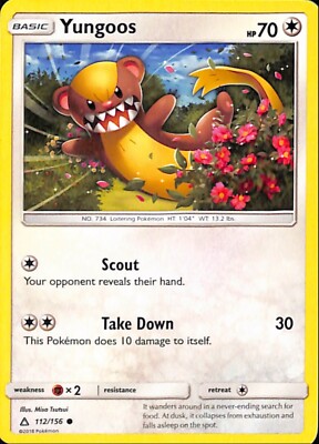Pokemon TCG Sun Moon Ultra Prism NON-HOLO Yungoos 112/156