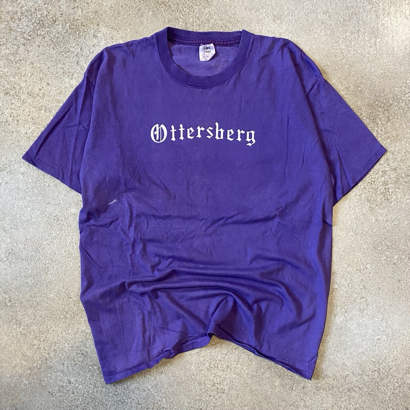 Vintage 80s Ottersberg Tee Shirt Size Large Germany Old English Over Dye Travel