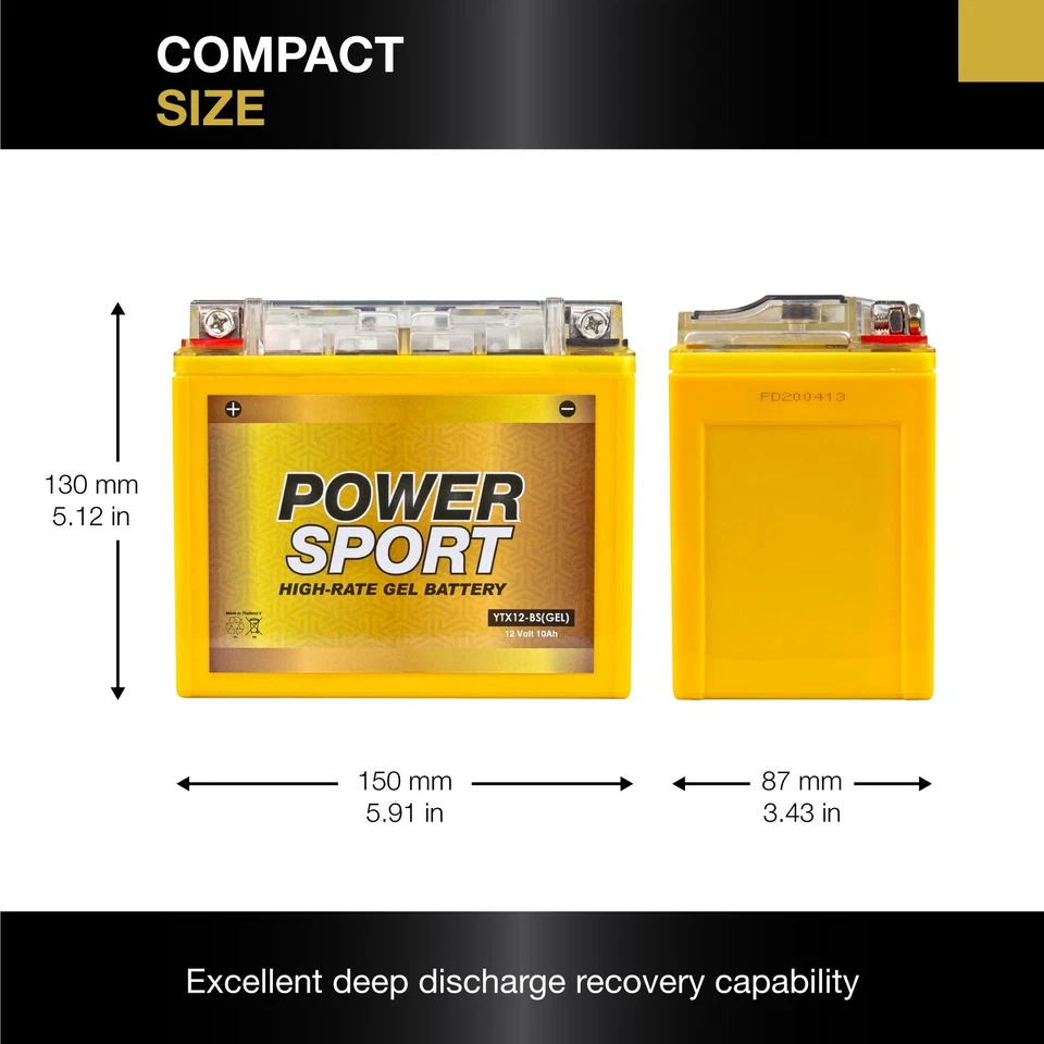 ExpertPower YTX12-BS 12V 10AH GEL Battery Replaces Ducati Monster 695 2007-2008 Foto 3 de 4