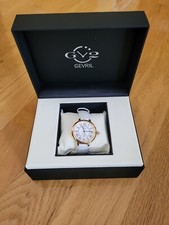 Gv2 Gevril Rome Diamond Women's Watch 36mm-0.057 ctw, White Dial Leather Strap