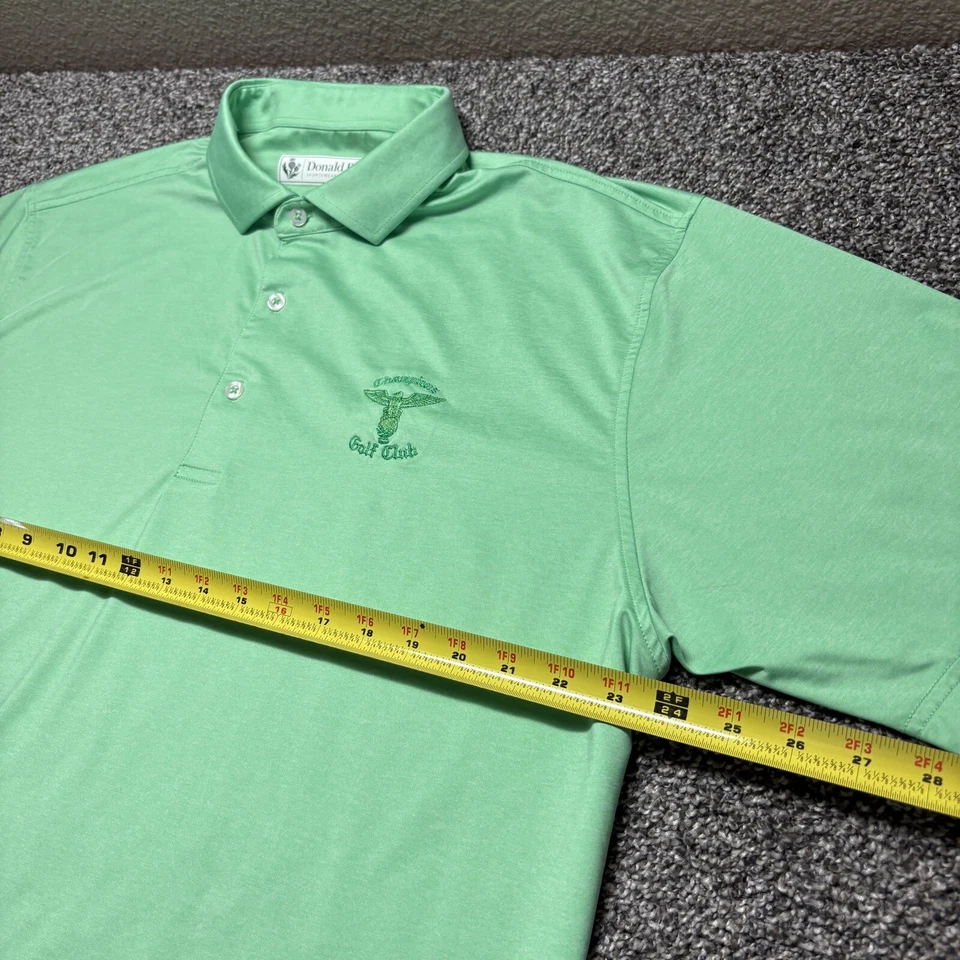 Camisa Polo Donald Ross Para Hombres XL Verde Brillante Bordada Golf Champions Houston Foto 3 de 4