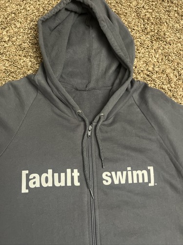 Vintage Rare Cartoon Network Adult Swim Employee HOODIE Size Medium Embroidered - Picture 2 of 7