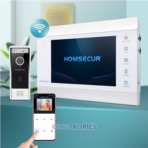 HOMSECUR 7" WIFI HD Video Doorphone Entry Intercom Silver Camera Auto Recording - Picture 1 of 1