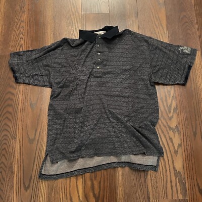 Byron Nelson Polo Shirt Ringer Mens XL Geometric Print Lone Star Classic Dallas