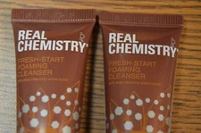 2x Real Chemistry Fresh Start Foaming Cleanser ~ 0.5fl Oz / 15ml ~ 