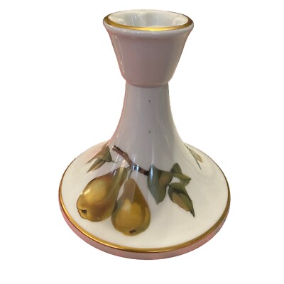 Royal Worcester Evesham Gold Candlestick Holder 1961 England