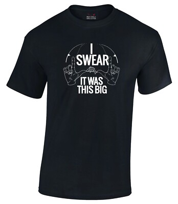T-Shirt I Swear It Was This Big Fishing lustig Angeln Angeln Karpfen Geschenke