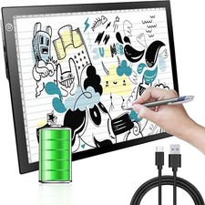 KIVOTAC A4 Rechargeable Light Pad, Portable LED up Box Ultra-Thin Black