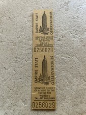 Two (2) 1960s Empire State Observatories Tickets Souvenir Receipts - Free Ship