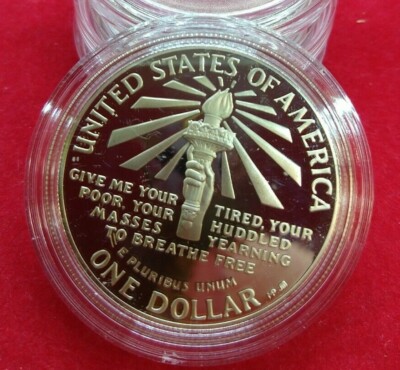 1986 S $1 Proof Statue Of Liberty Ellis Island Silver