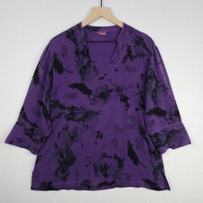 Blusa Tianello Diva Mujer Pequeña Púrpura 100% Rayón Bemberg Estilo Japonés EE. UU.