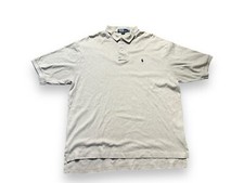 VINTAGE Ralph Lauren Polo Shirt Mens XL Gray Green Pony 100% Cotton Made in USA
