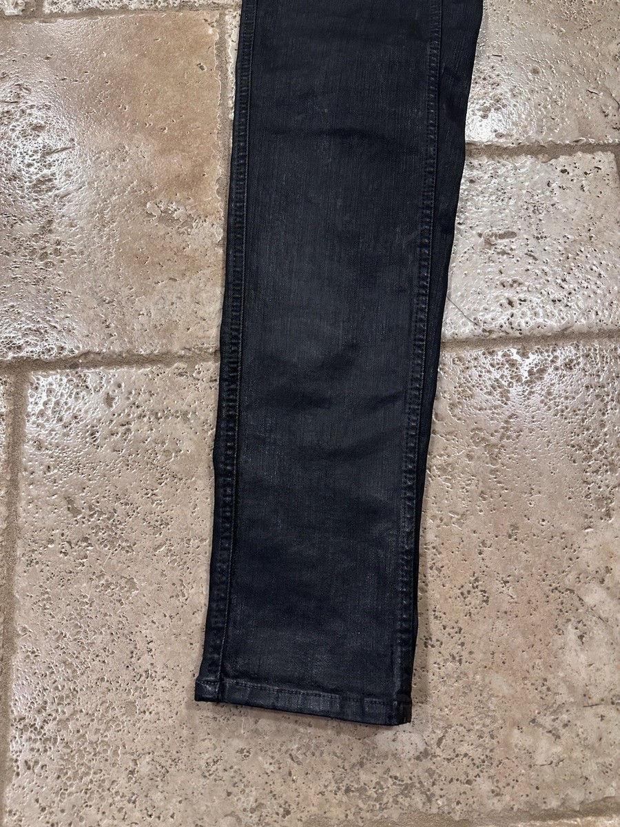 パンツ DRKSHDW - EASY CREATCH CUT WAX JEANS Rick Owens Drkshdw Easy Creatch Black Wax Denim Cargo Jeans