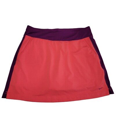 Nike Golf Skort Womens Large Dri-Fit Skirt Pink Purple Pockets