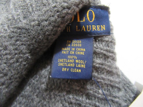 Polo Ralph Lauren Womens Wool Slouchy Beanie Hat Grey with Purple Pony NWT - Picture 5 of 5