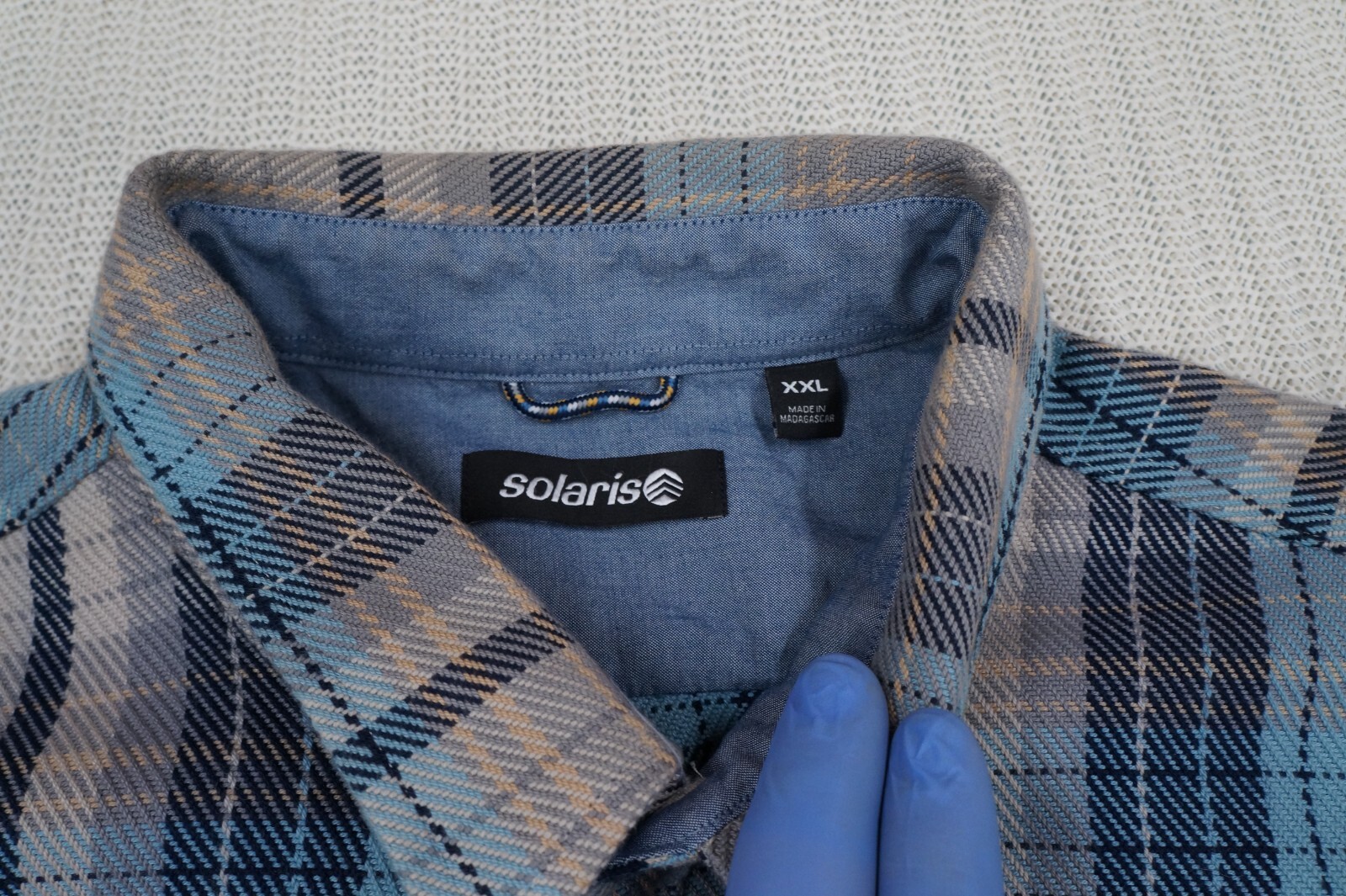 Solaris Shirt Men 2XL XXL Blue Plaid Long Sleeve … - image 4