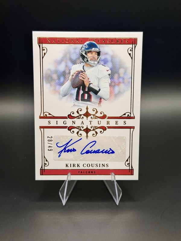 2025 Panini National Treasures Kirk Cousins Auto Gold /49 Falcons